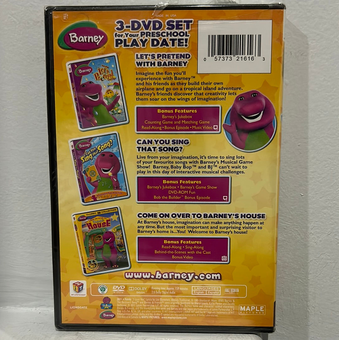 Barney PLAY DATE PACK 3 DVDs Movie Express