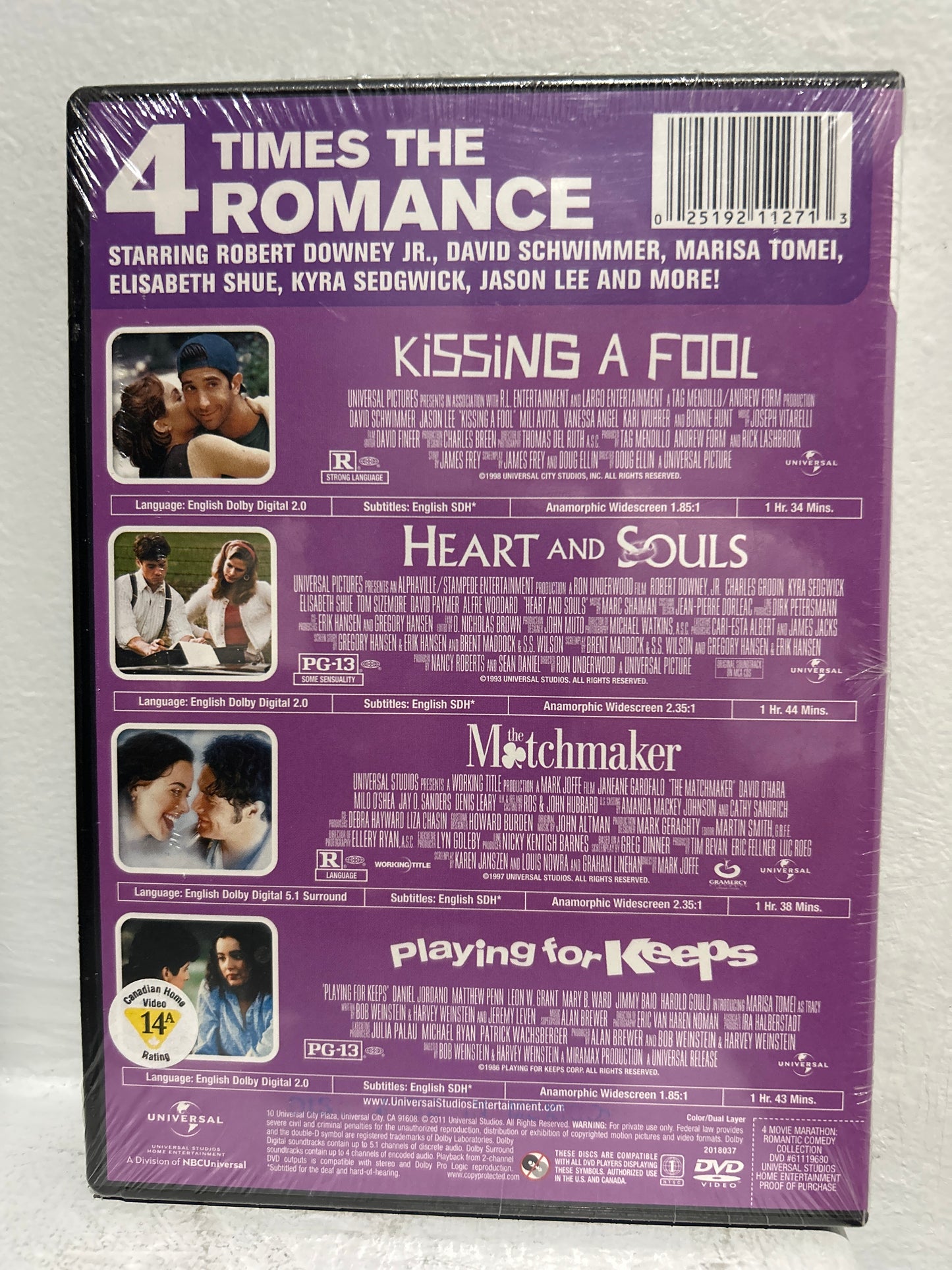 Kissing a Fool (1998) & Heart and Souls (1993) & The MatchMaker (1997) & Playing for Keeps (1986)